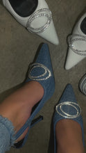 Load and play video in Gallery viewer, Blue Denim Slingback High Heel Pumps Video