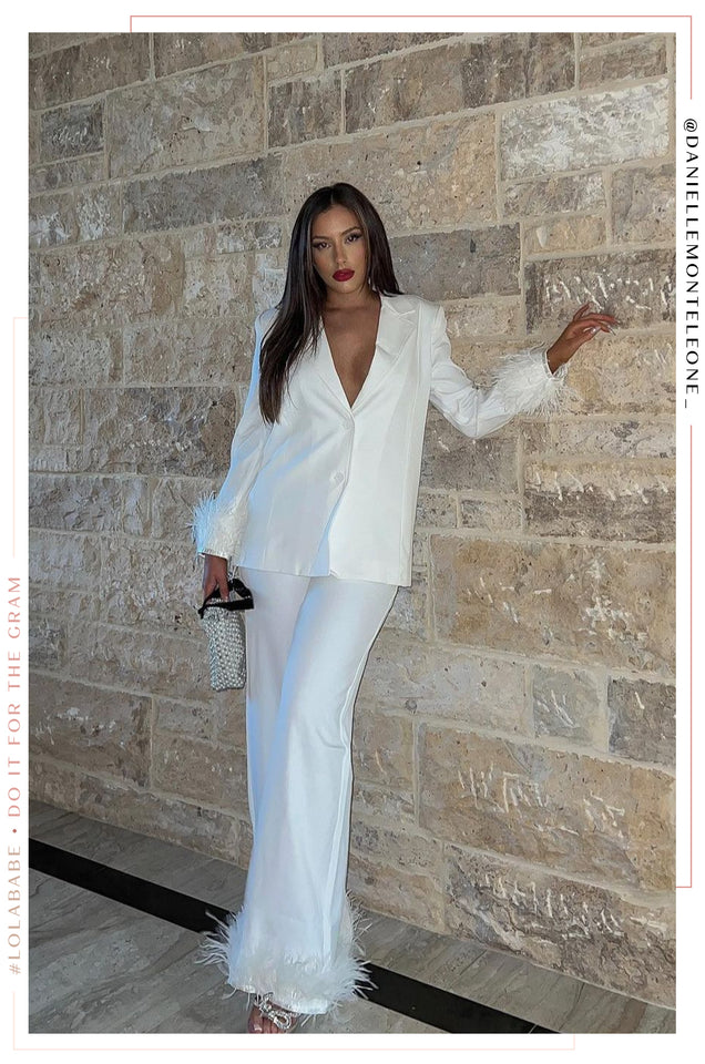 Load image into Gallery viewer, White Pant Suit Set