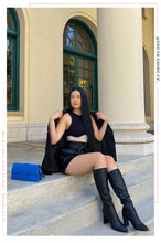 Load image into Gallery viewer, Fine Time Block Heel Knee High Boots - Black