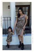 Load image into Gallery viewer, Mini Alessandra Kids Ruched Dress- Leopard