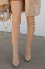 Load image into Gallery viewer, Groundbreaking Over The Knee High Heel Boots - Nude PU