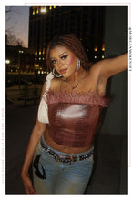 Load image into Gallery viewer, Iris Strapless Croc Corset Top - Brown