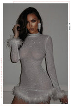 Load image into Gallery viewer, Your Dream Girl Embellished Long sleeve Mini Dress - White
