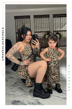 Load image into Gallery viewer, Mini Alessandra Kids Ruched Dress- Leopard