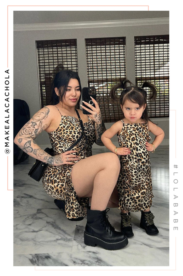 Load image into Gallery viewer, Mini Alessandra Kids Ruched Dress- Leopard