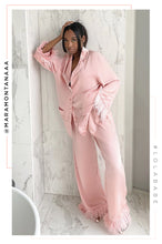 Load image into Gallery viewer, Lola Baby Two Piece Satin Pant Set - Pink