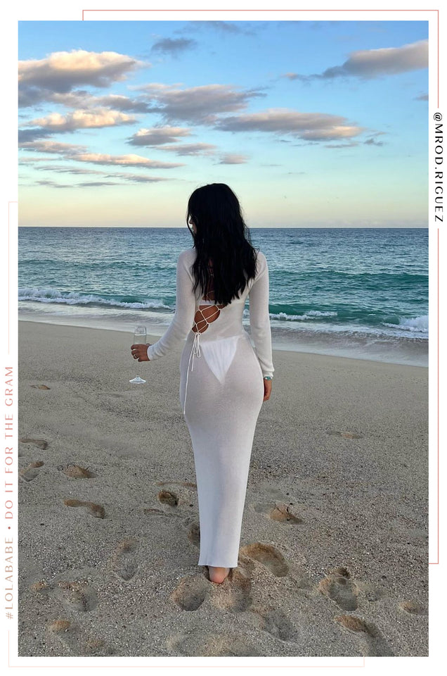 Load image into Gallery viewer, White Lightweight Knit Maxi Dress