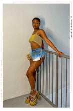 Load image into Gallery viewer, Sweet Temptation Embellished Lace Up Platform Heels - Gold