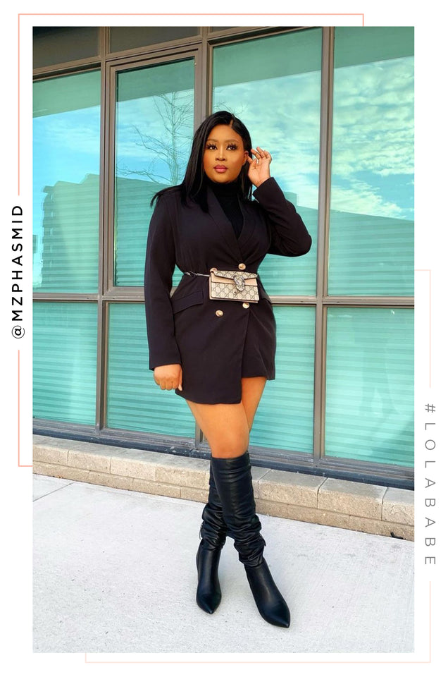 Load image into Gallery viewer, Fine Time Block Heel Knee High Boots - Black