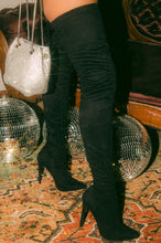 Load image into Gallery viewer, Black over the knee high heel boot
