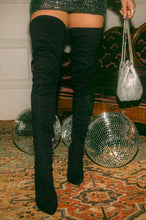 Load image into Gallery viewer, Black over the knee high heel boot