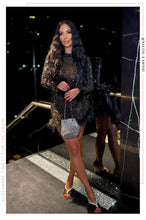 Load image into Gallery viewer, Your Dream Girl Embellished Mesh Mini Dress - Black