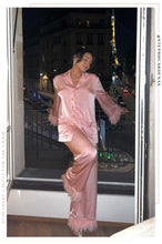 Load image into Gallery viewer, Lola Baby Two Piece Satin Pant Set - Pink