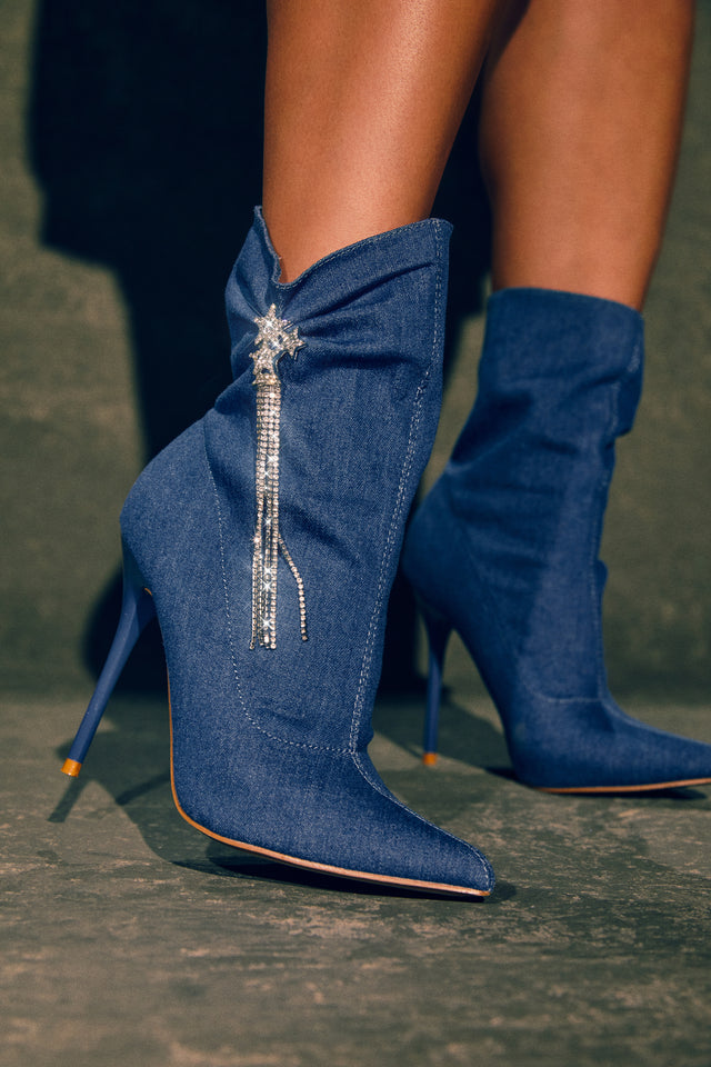 Load image into Gallery viewer, Denim Ankle Boots