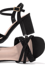 Load image into Gallery viewer, Black Glitter Embellished Heels