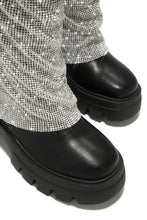 Load image into Gallery viewer, Rhinestone Chunky Black Boots