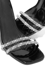 Load image into Gallery viewer, Black Embellished Strap Heels