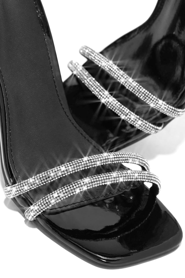 Load image into Gallery viewer, Black Embellished Strap Heels