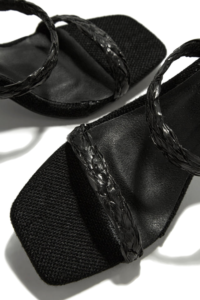Load image into Gallery viewer, Out On Vacation Espadrille Block Heel Mules - Black