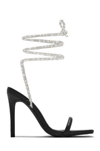 Load image into Gallery viewer, Pretty Girl Embellished Lace Up High Heels - Black