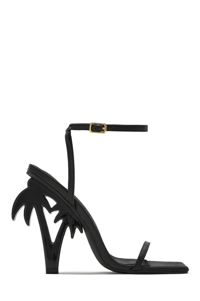 Load image into Gallery viewer, Palm Springs Palm Tree High Heels - Black