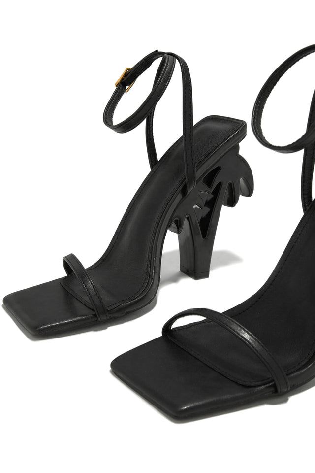 Load image into Gallery viewer, Palm Springs Palm Tree High Heels - Black