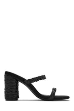 Load image into Gallery viewer, Out On Vacation Espadrille Block Heel Mules - Black