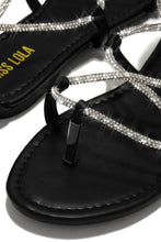 Load image into Gallery viewer, Black Rhinestone Lace Up Sandals