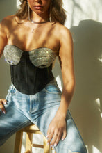 Load image into Gallery viewer, Silver and Black Corset