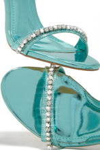 Load image into Gallery viewer, Blue Rhinestone Single Sole Heels