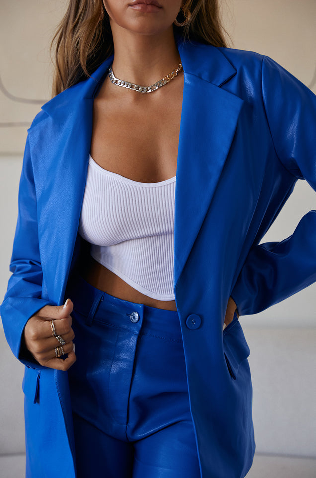 Load image into Gallery viewer, Jinelle PU Blazer Jacket - Pink