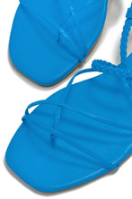 Load image into Gallery viewer, Blue Lace Up Sandals