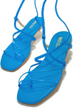 Load image into Gallery viewer, Blue Open Toe Lace Up Sandals