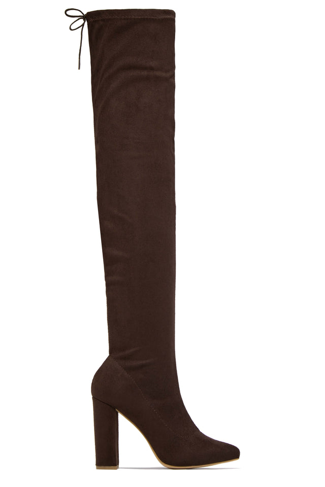Load image into Gallery viewer, Set The Bar Over The Knee Block High Heel Boots - Taupe
