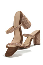 Load image into Gallery viewer, Out On Vacation Espadrille Block Heel Mules - Tan
