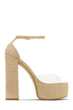 Load image into Gallery viewer, Baecation Platform Block High Heels - Natural