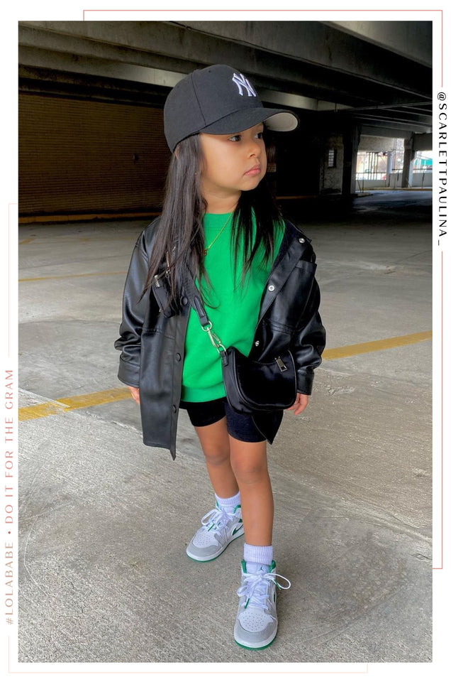 Load image into Gallery viewer, Mini Cozy Feels Kids Crewneck Sweater - Green