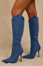 Load image into Gallery viewer, Denim Knee High Boots