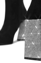 Load image into Gallery viewer, Black Boots WIth Embellished Block Heel