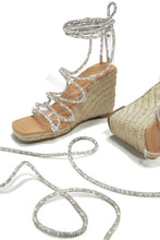 Load image into Gallery viewer, Lace Up Wedge Heels