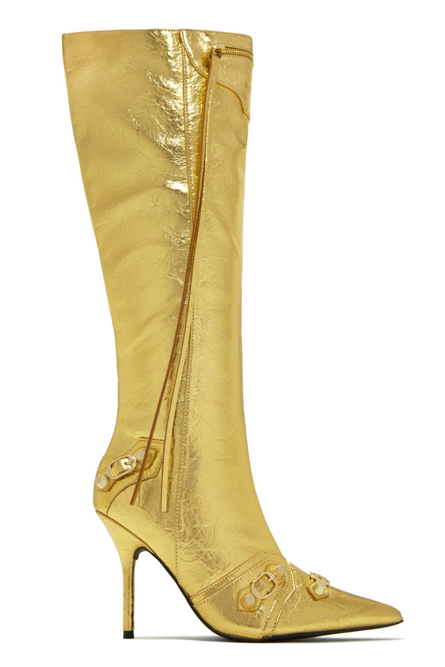 Load image into Gallery viewer, Adison Knee High Boots - Gold