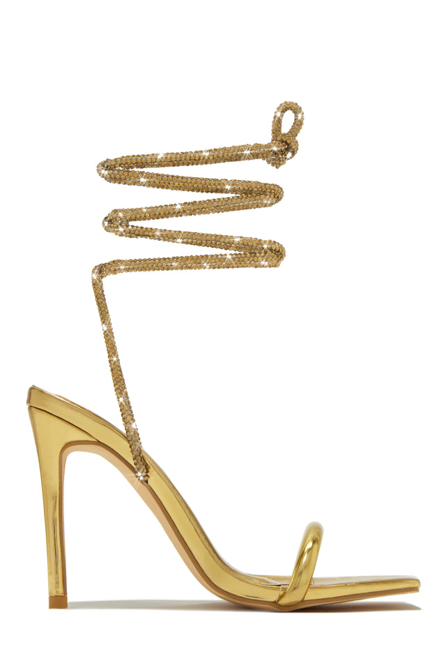 Load image into Gallery viewer, Pretty Girl Embellished Lace Up High Heels - Nude