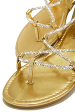 Load image into Gallery viewer, Gold Lace-Up Sandals