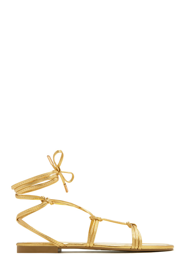 Load image into Gallery viewer, Coastal Villa Lace Up Sandals - Gold