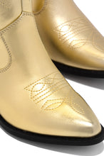 Load image into Gallery viewer, Gold Closed Toe Boots