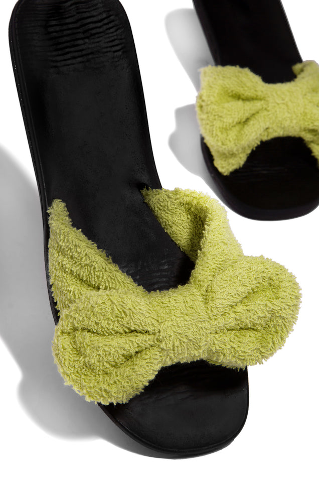Load image into Gallery viewer, Green Terry Cloth Sandals