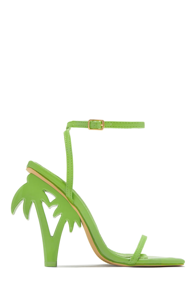 Load image into Gallery viewer, Palm Springs Palm Tree High Heels - Lime