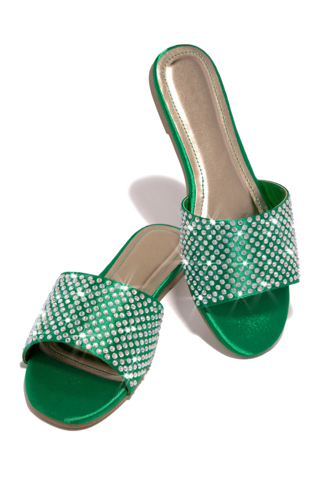 Load image into Gallery viewer, Green Embellished Sandals