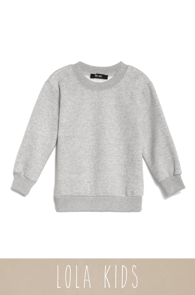 Load image into Gallery viewer, Mini Cozy Feels Kids Crewneck Sweater - Grey