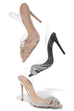 Load image into Gallery viewer, Heels Available In Black, Silver, And Black